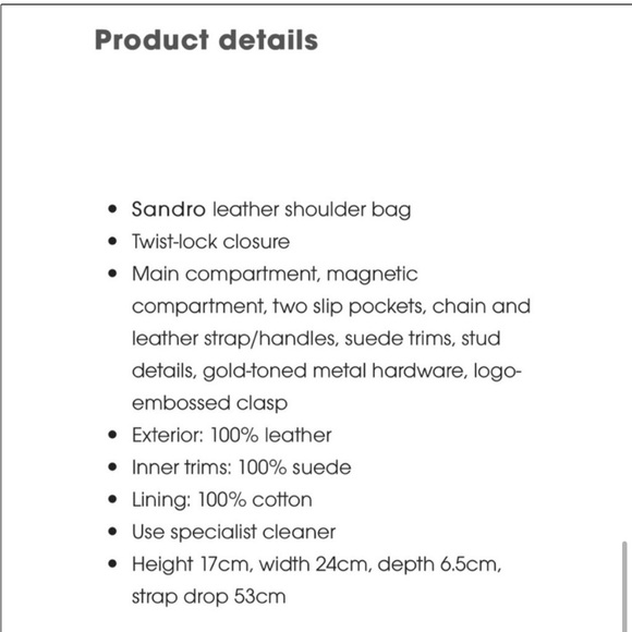 Sandro Yza Black Pebble Leather bag - Picture 11 of 11